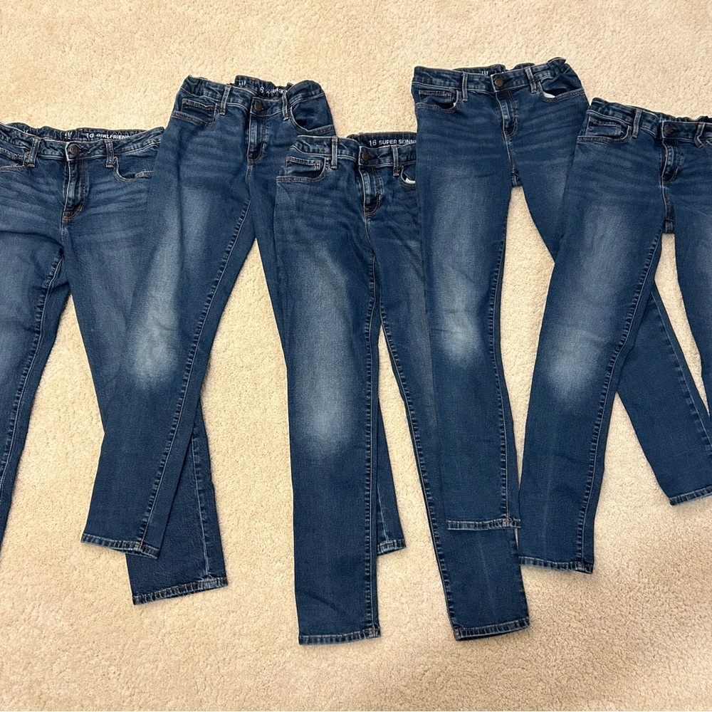 Bundle of 5 Pair of GAP Kids Girl’s Girlfriend Jeans in Size 16 - Great Deal!